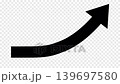 An animation of a black arrow curving upwards at an angle (with a transparent background). 139697580