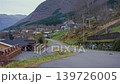 Panoramic View of Mountain Village and Fjord in Scandinavia 139726005