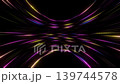 Futuristic Purple and Yellow light speed lines on dark background 139744578