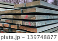 stack of planed construction boards 139748877