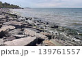 Stormy Marmara waves crash against Florya rocks, seaweed and pollution highlight urgent need for ocean protection. 139761557