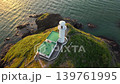 Kakuda Cape Lighthouse in Niigata City, built on a sheer cliff. 139761995