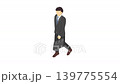 等距視角插畫動畫：身穿西裝的男子手提包行走 139775554
