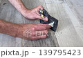 sandpaper scraping when sanding a plastic detail 139795423