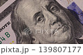 American one Hundred dollar cash Banknotes, authentic American money close-up with bill details 139807177