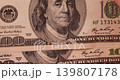American one Hundred dollar cash Banknotes, authentic American money close-up with bill details 139807178