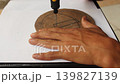 Close Up Footage of Hands Drilling Wood Board with Electric Screwdriver for DIY Project 139827139