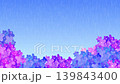 An animation of rain and watercolor hydrangeas. Loops. 139843400
