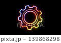 Neon gears. Technology background. Engineering industry. Video animation HD 4K . 139868298
