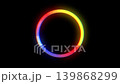 Neon frame. Glowing circle on black background. Geometric glow outline shape or laser glowing lines. Video animation HD 4K . 139868299