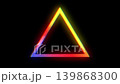 Neon frame. Glowing triangle on black background. Geometric glow outline shape or laser glowing lines. Video animation HD 4K . 139868300