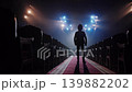 Man in Suit and Motorcycle Helmet Standing Proud as Life Journey Concept 139882202