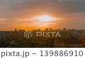 Timelapse: dramatic sunset sky with the setting sun over the city, Istanbul 139886910