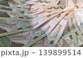 Hryvnia money background, rotating pile of money video footage 139899514