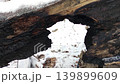 Walking through the hole in the winter forest, 4k video footage background 139899609