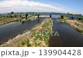 初夏的藍天，一條河流，一座鐵路橋。 139904428