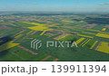 Aerial view of yellow and green agricultural fields 139911394