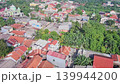 Aerial Drone View of Residential Neighborhood with Green Trees and Urban Landscape in Indonesia 139944200