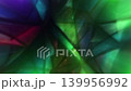 Abstract dark polygonal crystal background with red green blue faceted glow 139956992