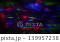 Abstract dark multicolor particle burst background with chromatic glowing dots, scattered light specks and radial space motion 139957238
