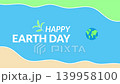 A greeting animation saying Happy Earth Day on green, blue, and brown backgrounds featuring a moving Earth and leaves. Simple animation. Motion graphics. 139958100