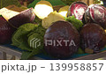 Fresh cabbages with French price sign 139958857