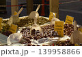 Outdoor market olives with French price tags 139958866