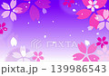 Japanese-style purple cherry blossom and falling petal animation background, loopable 4K video footage. 139986543