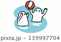 Loop animation of people playing with a beach ball 139997704