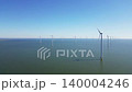 Alternative energy sources, wind turbines produce energy in the north sea, wind farm power plant view from height, green energy. 140004246
