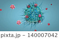 Dendritic cell of the human immune system attaching to a virus particle to present its antigen - 3d illustration 140007042