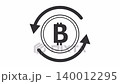 3D モノクロ ビットコイン 循環矢印 アニメーション ループ 白背景からアルファチャンネルへ 140012295