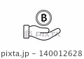 ビットコイン 手のひら ラインアート アニメーション ループ 白背景からアルファチャンネルへ 140012628