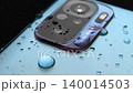 Macro close up of a smartphone camera lens on back 140014503