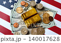 Gold bars or ingots as a tool for balance, financial investment, and savings. Gold bars 140017628