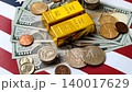 Gold bars or ingots as a tool for balance, financial investment, and savings. Gold bars 140017629