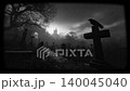 一段循環播放的西部墓地視頻，風格類似 8 毫米黑白電影。 140045040
