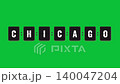 Chicago City Name In Airport Billboard Style on green screen background 140047204