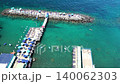 high angle view of turquoise water and pier in sorento 140062303