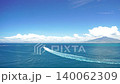 blue mediterranean sea view of boat moving in naples bay. 140062309