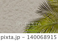 Palm fronds over textured stucco wall in a seamless tropical loop 140068915