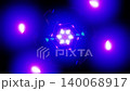 Neon vortex tunnel with spinning shards and electric magenta blue glow 140068917