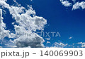 藍天和傾斜的雲朵作為縮時攝影的背景素材 140069903