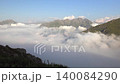 Balkan mountain ridges rise beneath open sky, showing rugged highland terrain across Europe. Rhodope and Pindus scenery creates a remote upland panorama with broad ranges and cloud depth. 140084290