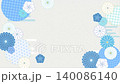 [Loop] Cool summer Japanese pattern background, chrysanthemum and hemp leaf pattern frame 140086140
