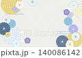 [Loop] Chic Japanese pattern background, chrysanthemum and hemp leaf pattern frame 140086142