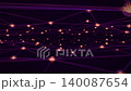 Network connection structure background with lines and glowing sphere nodes floating in purple space. Abstract technology composition with animated 3D grid for digital systems visualization. 4K 60fps 140087654
