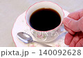 Drinking coffee from a cup full of coffee 140092628