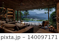 Animation of modern contemporary living room with a breathtaking mountain view 3d render. 140097171