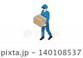 等距視角插畫動畫：工人扛著紙箱行走 140108537